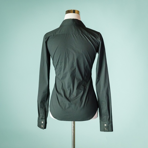 Theory Size 4 Black Long Sleeve Button Down Top - Picture 4 of 5